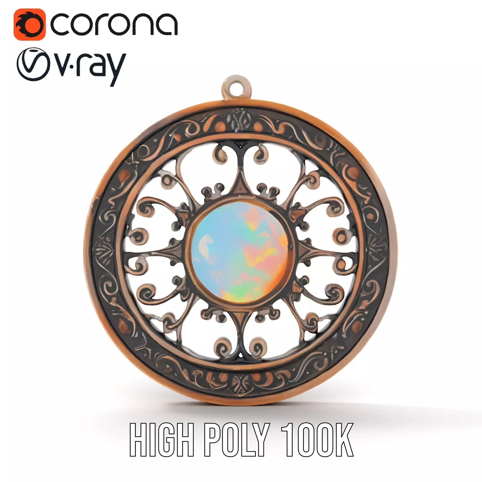 Elegant Opal Pendant model pack Texture_25