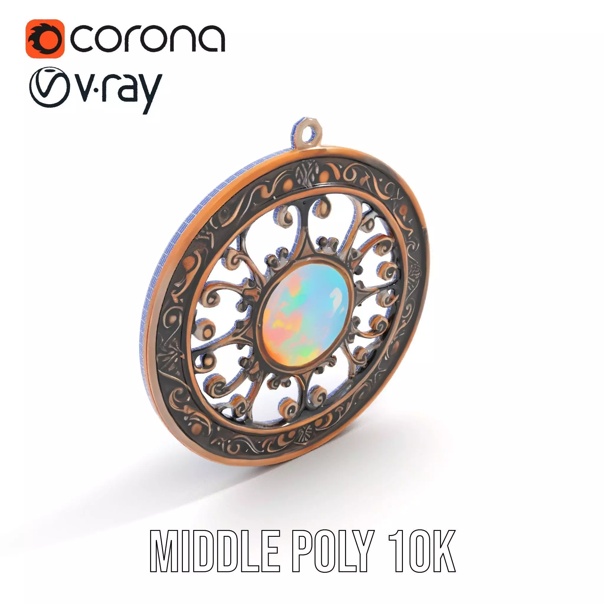 Elegant Opal Pendant model pack Texture_5