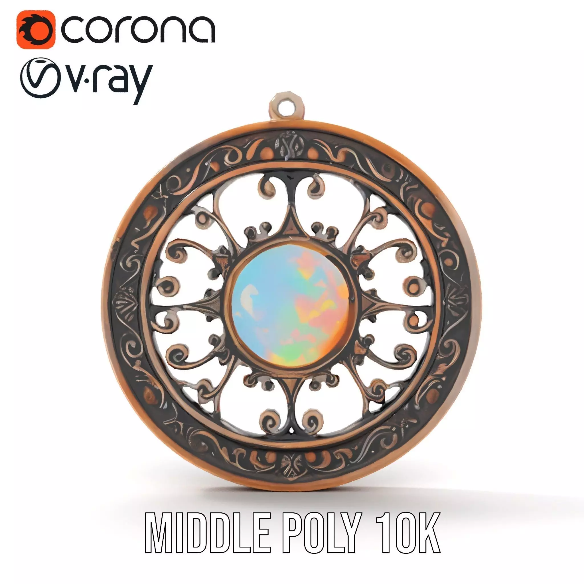 Elegant Opal Pendant model pack Texture_26