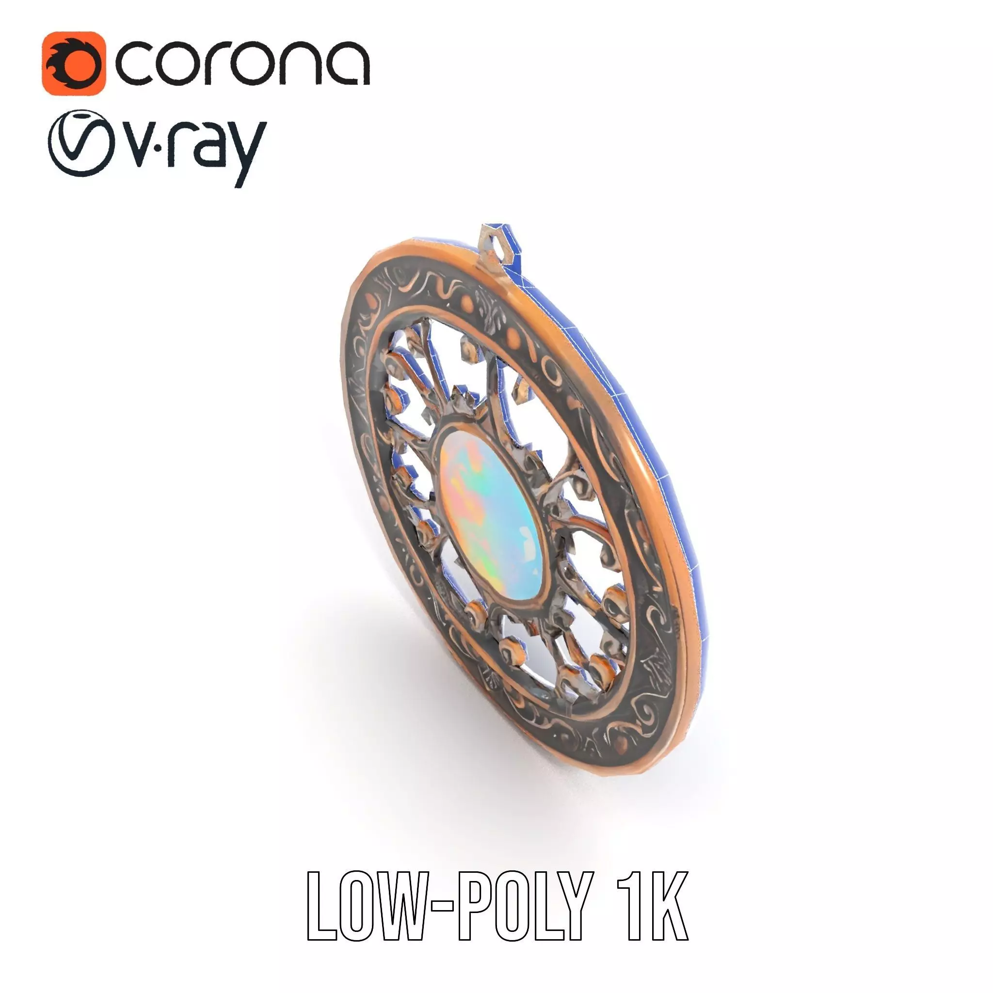 Elegant Opal Pendant model pack Texture_27