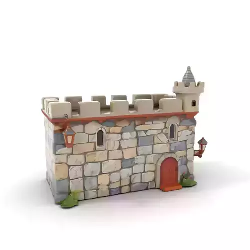 Medieval Stone Fortress model pack Low-poly 3D model