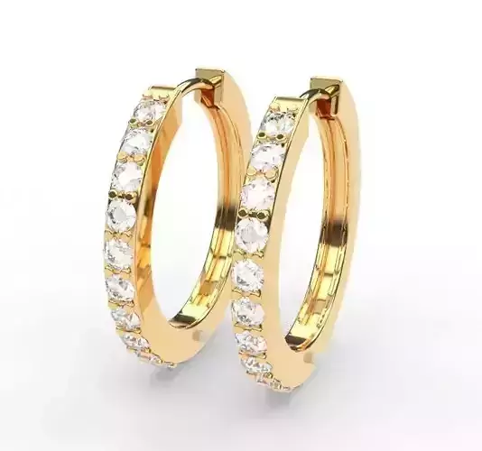HOOP EARRINGS WITH DIAMONDS PRODUCTION MODEL