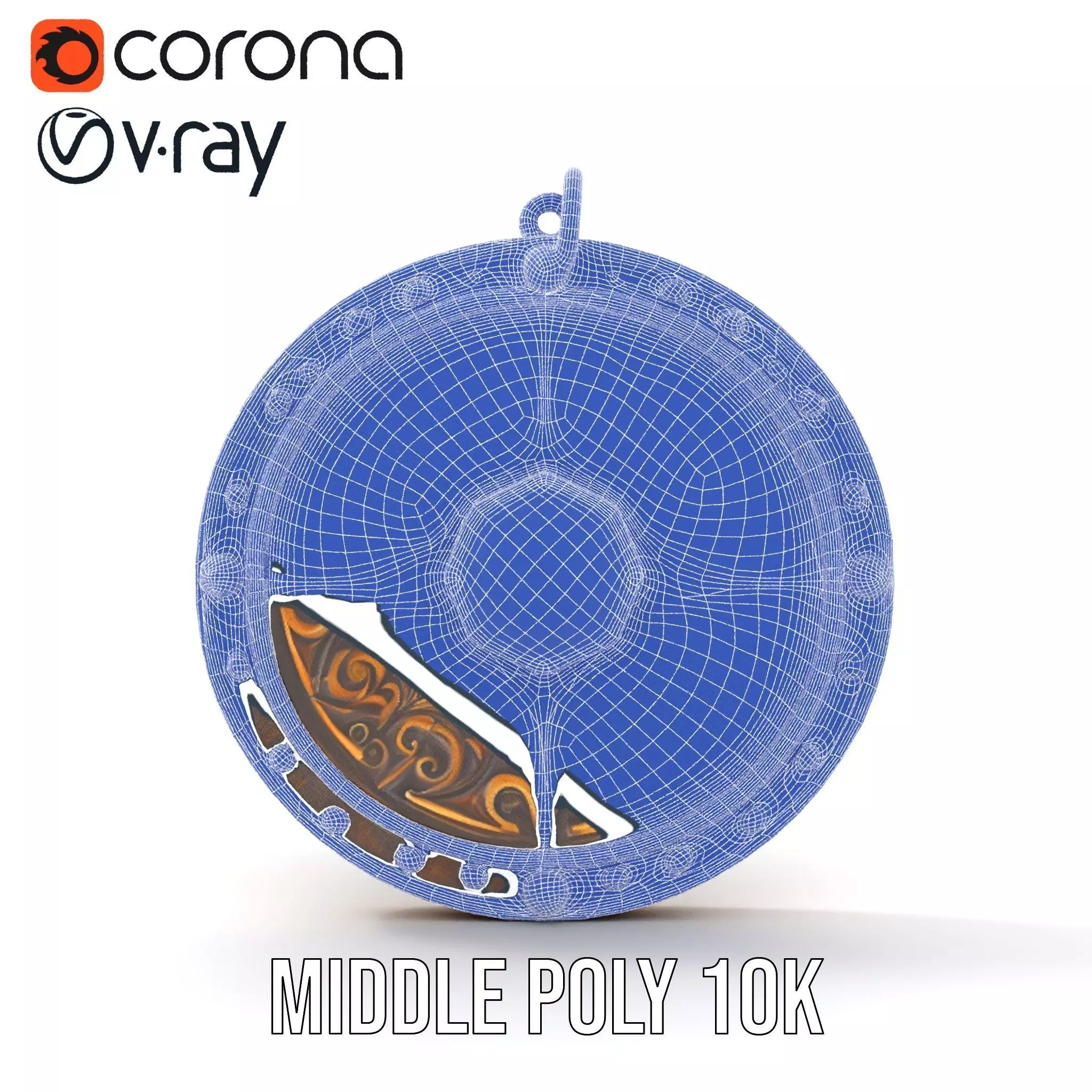 Medieval Ornate Amulet model pack Low-poly 3D model_26