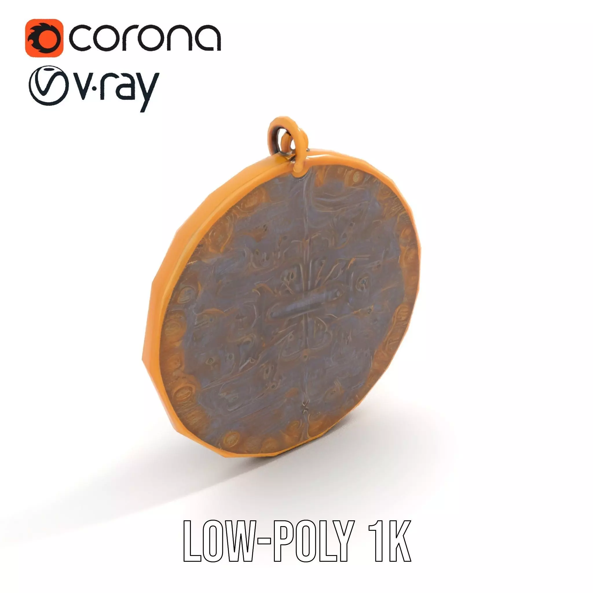 Medieval Ornate Amulet model pack Low-poly 3D model_7