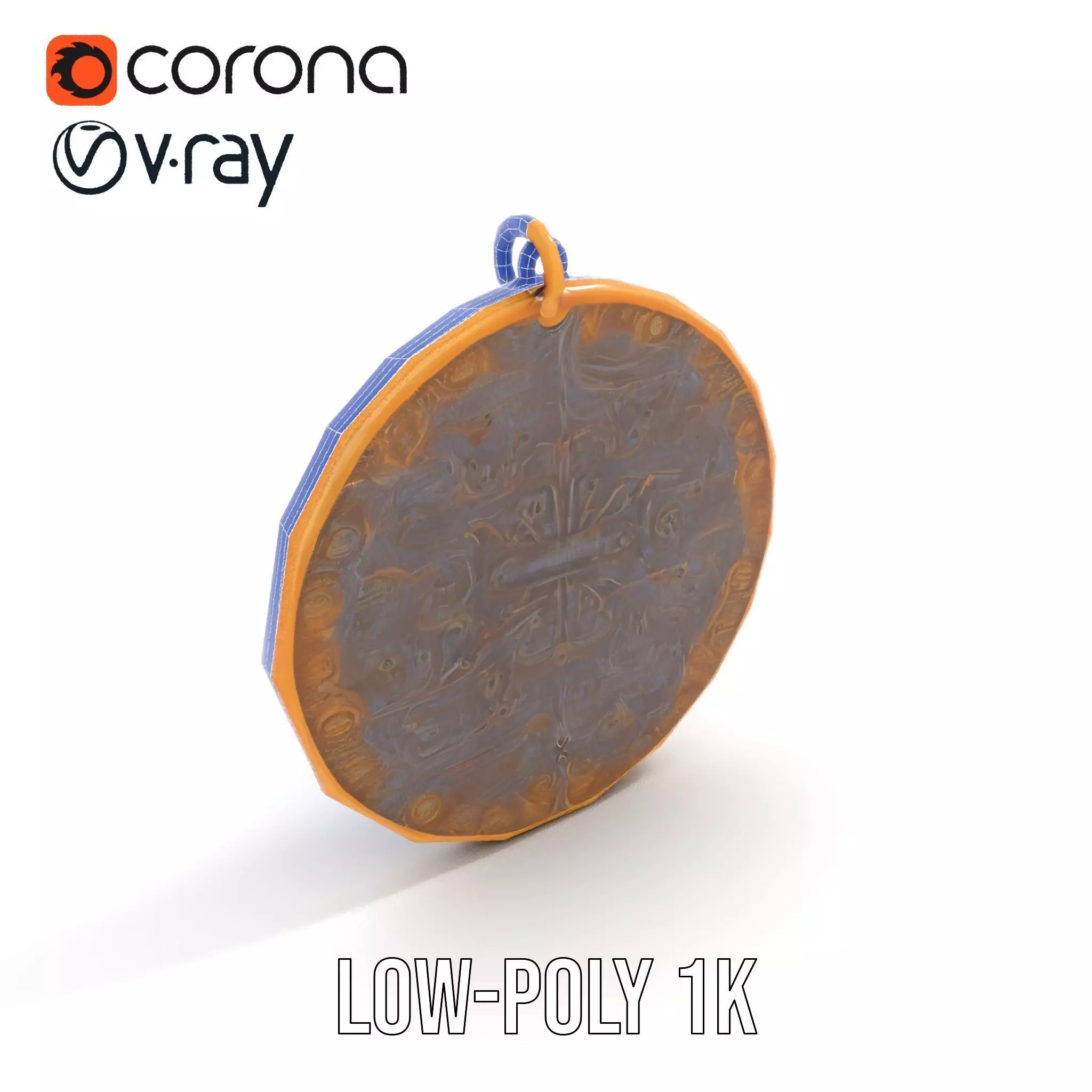 Medieval Ornate Amulet model pack Low-poly 3D model_14