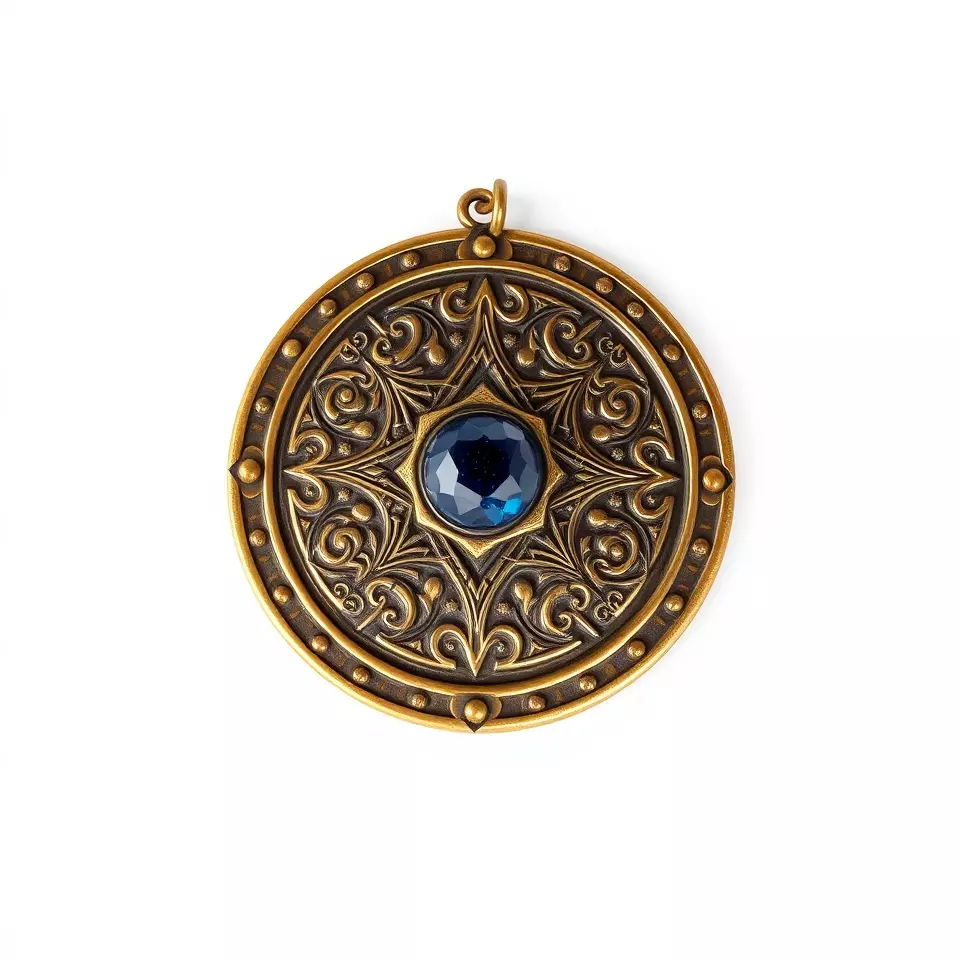 Medieval Ornate Amulet model pack Low-poly 3D model_2