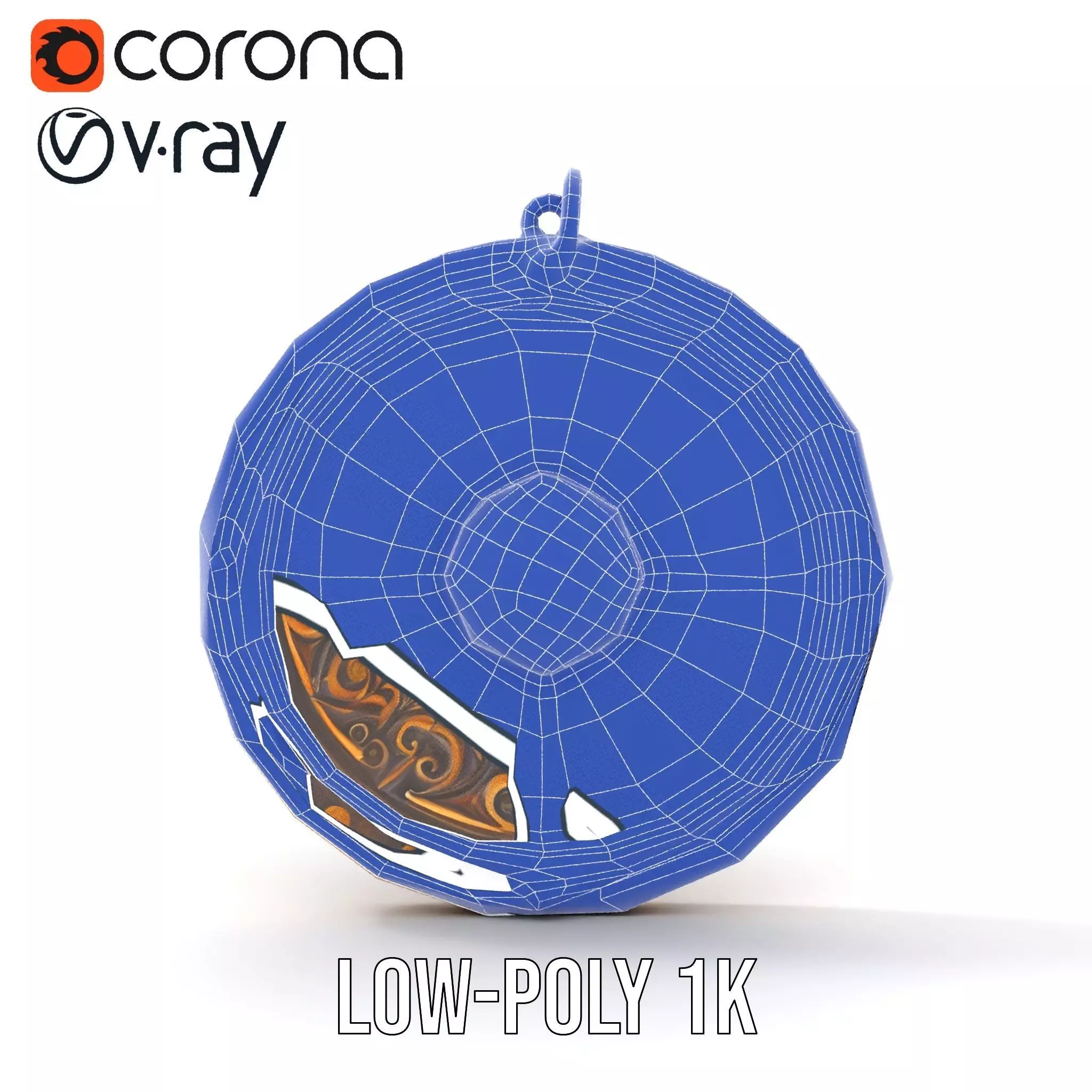 Medieval Ornate Amulet model pack Low-poly 3D model_30