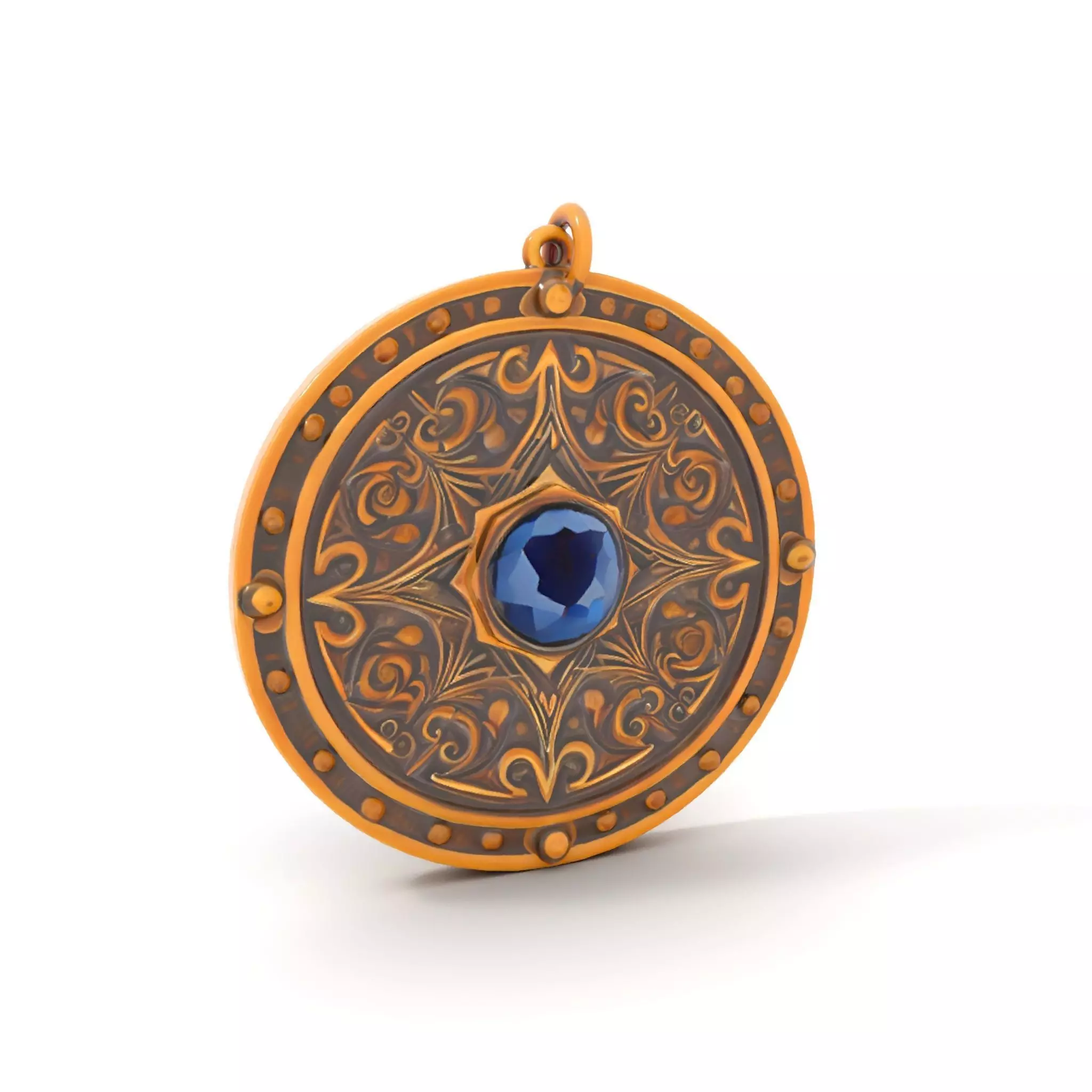 Medieval Ornate Amulet model pack Low-poly 3D model_16