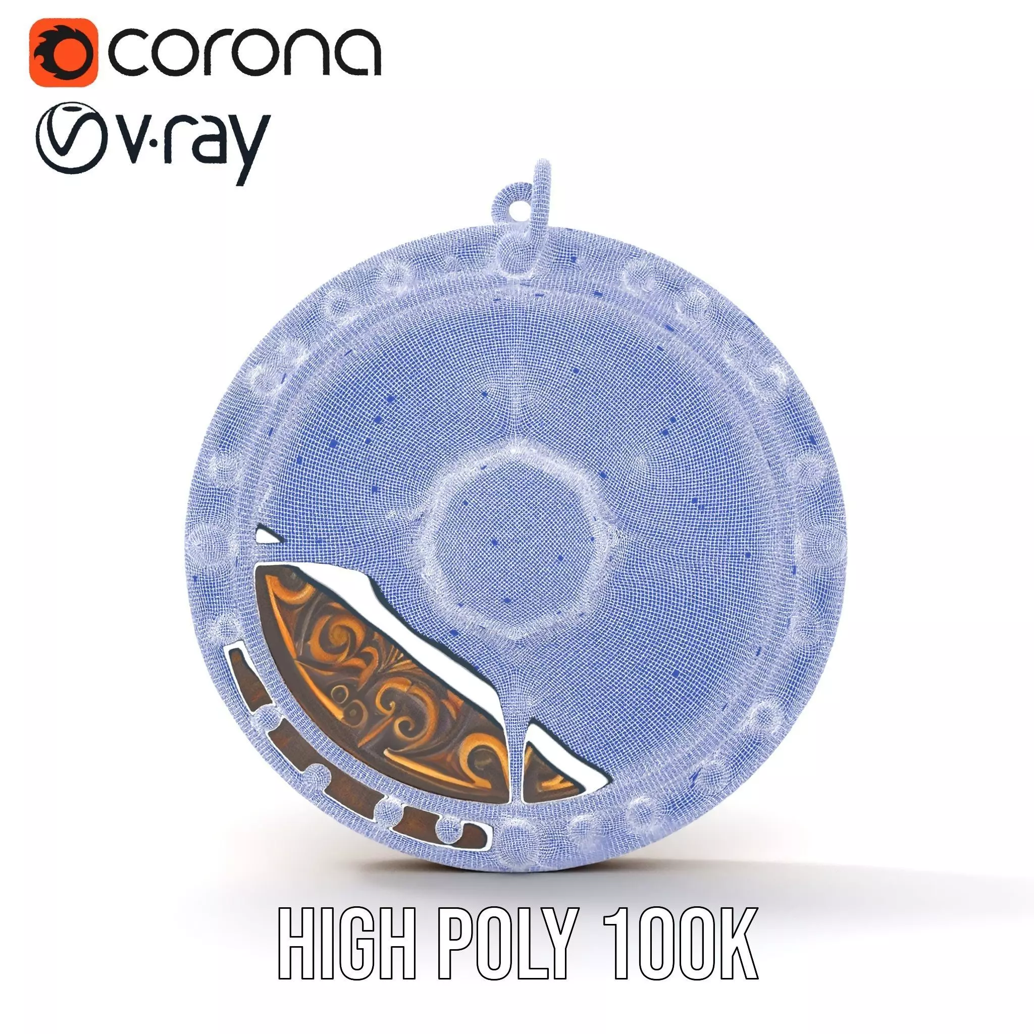 Medieval Ornate Amulet model pack Low-poly 3D model_33