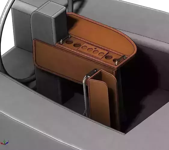 Sailboat wooden folding table 3D model