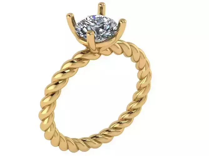 Rope shank solitare ring 
