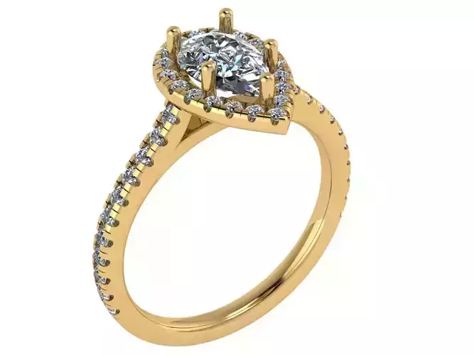 pear shape halo solitare ring 