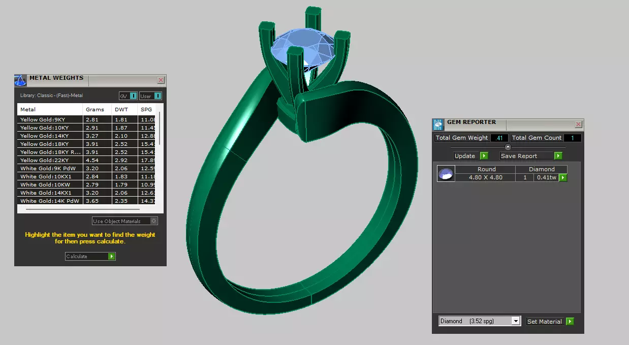 criss cross solitaire with 4 prongs cenetr 3D print model_5