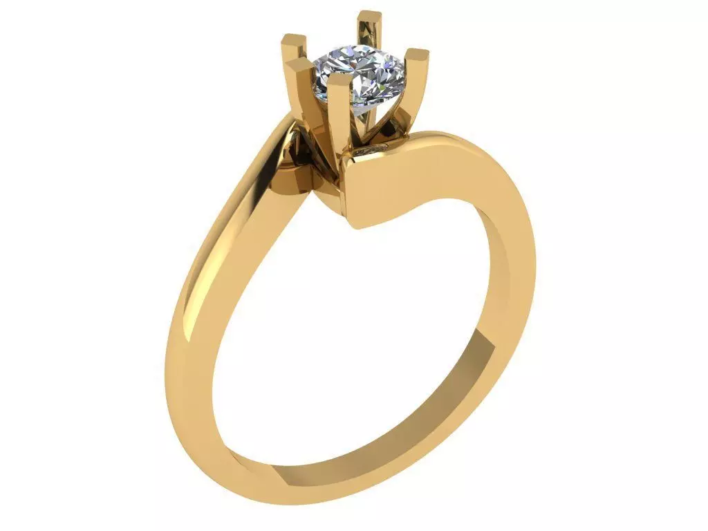 criss cross solitaire with 4 prongs cenetr 3D print model_0