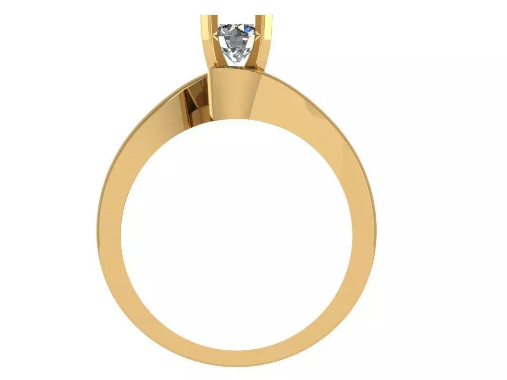 criss cross solitaire with 4 prongs cenetr 3D print model_1