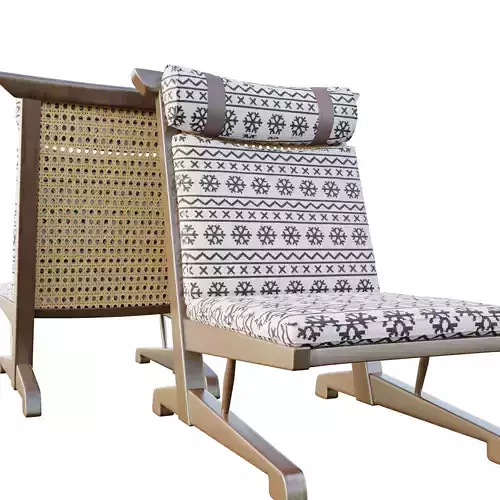 Modern Scandinavian Lounge Chair with Cane Back