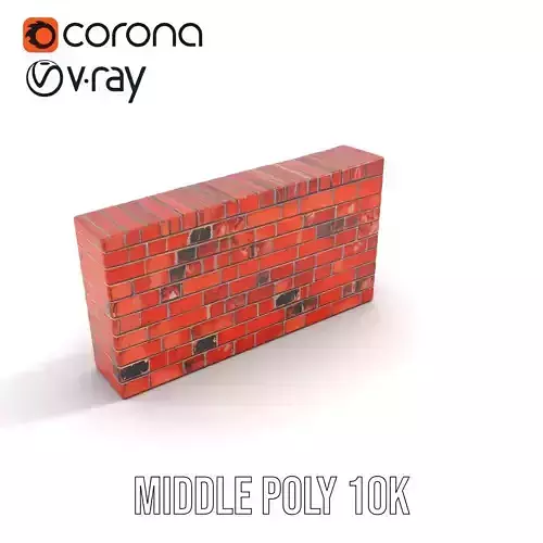 Red Brick Wall model pack Low-poly 3D model 6