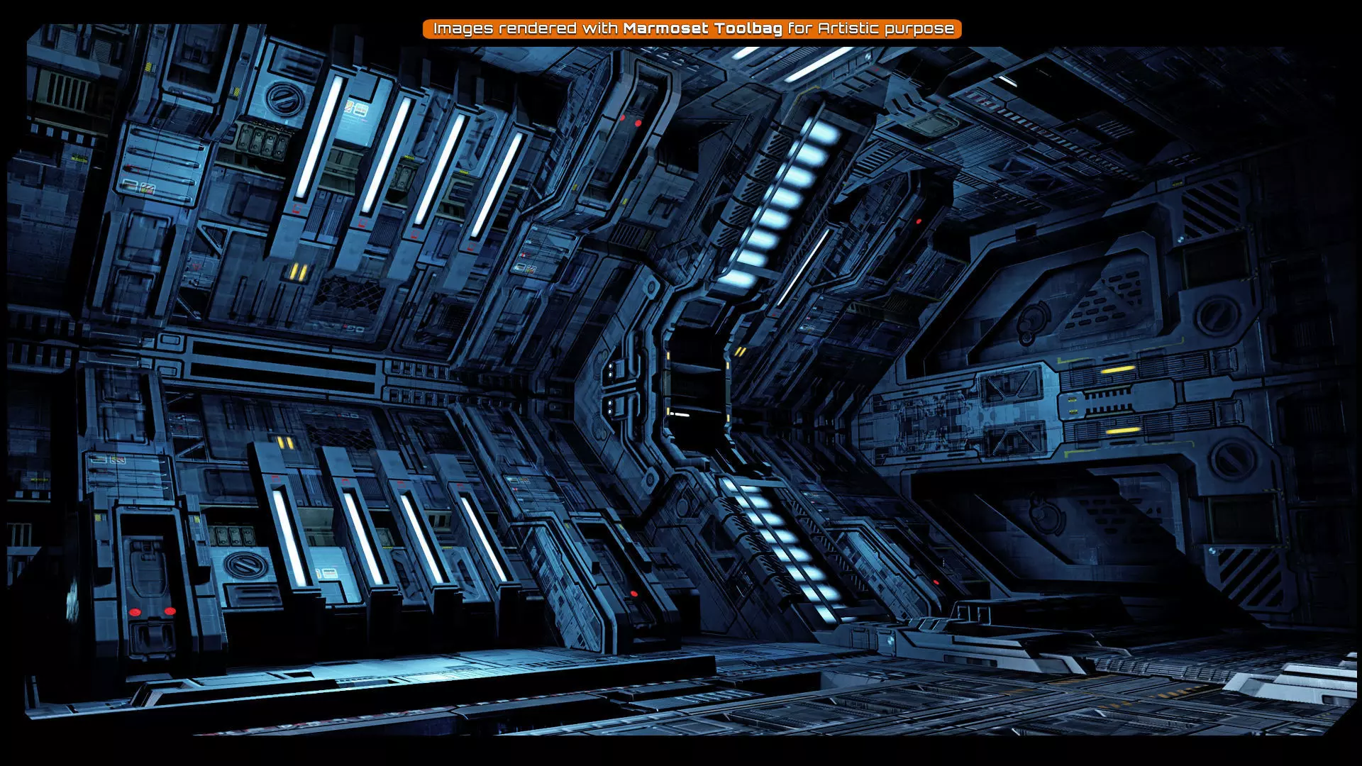 SF - Modular Hangar Low-poly 3D model_5