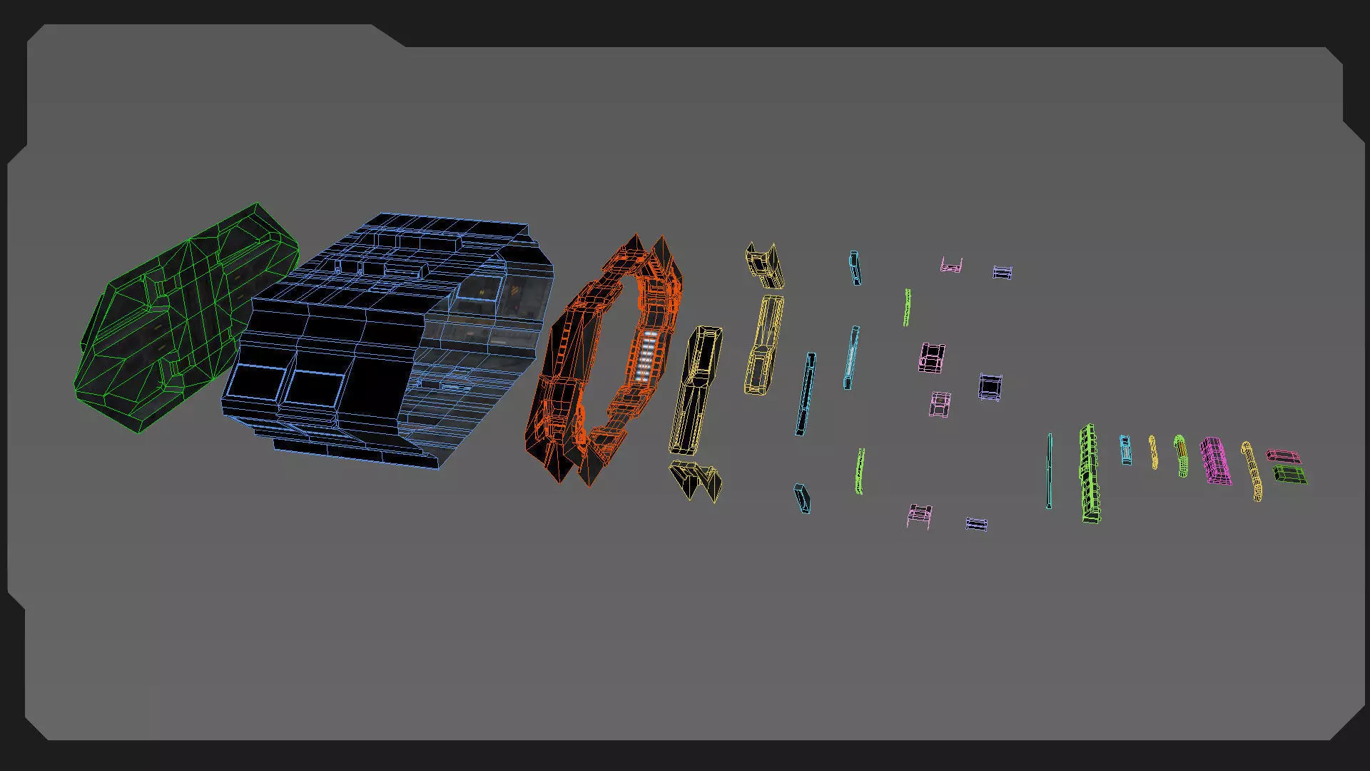 SF - Modular Hangar Low-poly 3D model_9