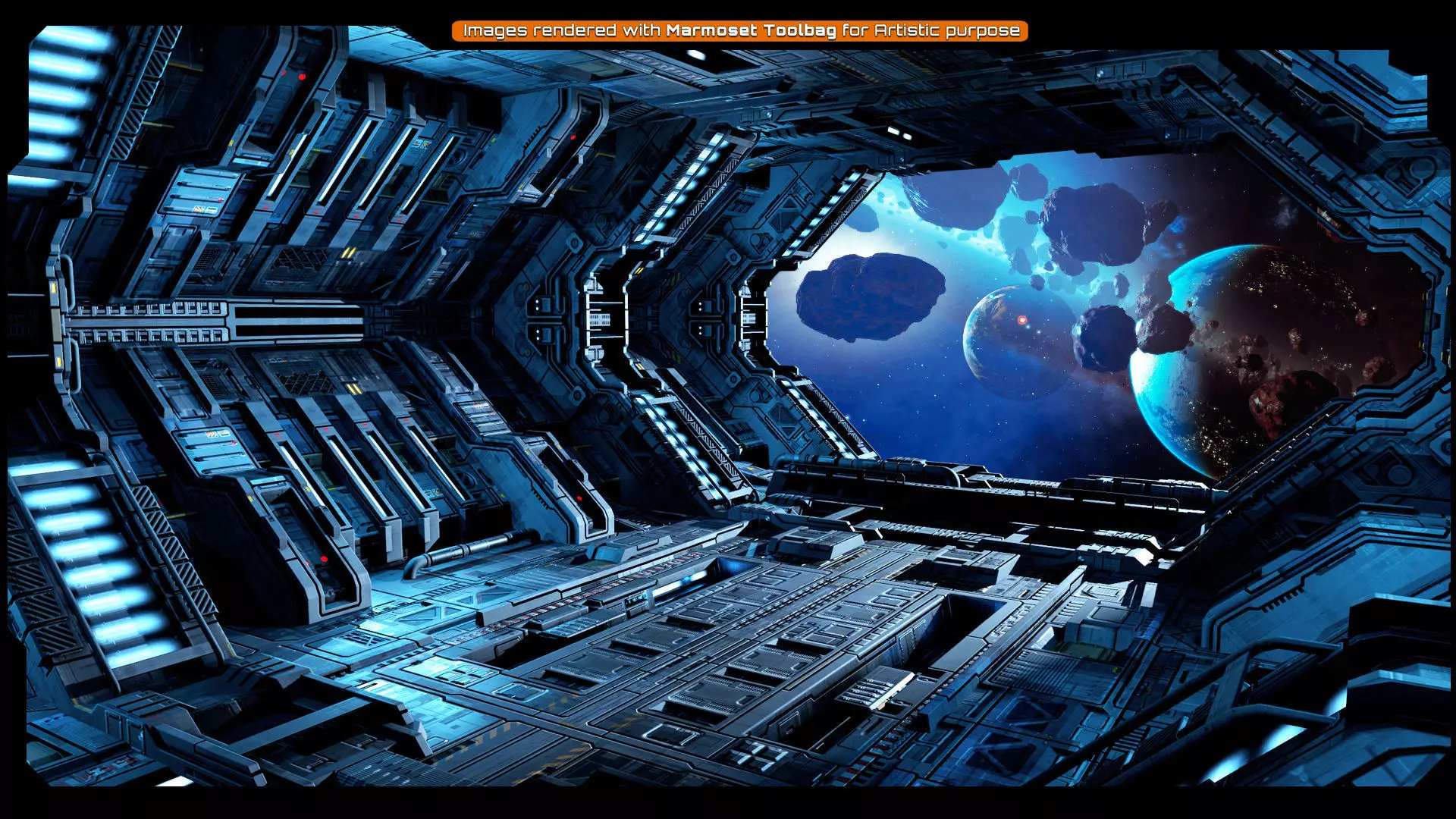 SF - Modular Hangar Low-poly 3D model_2