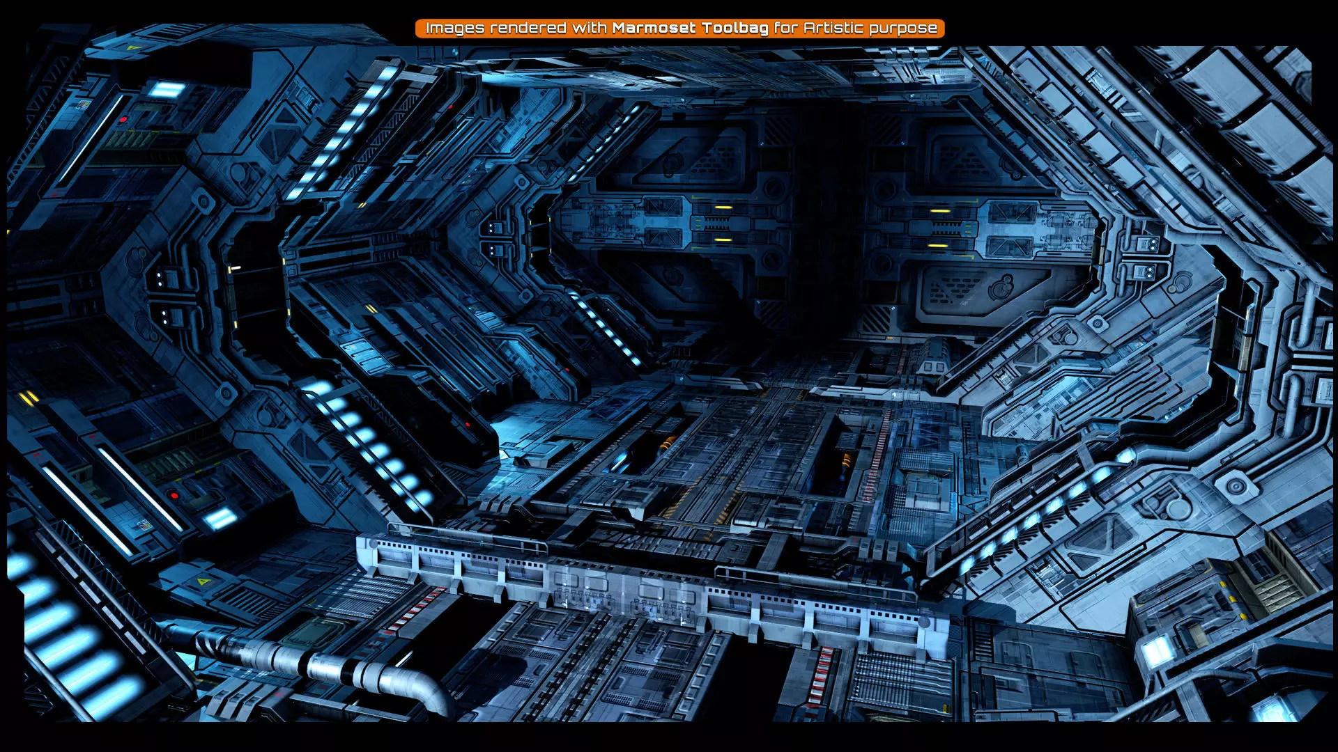 SF - Modular Hangar Low-poly 3D model_6