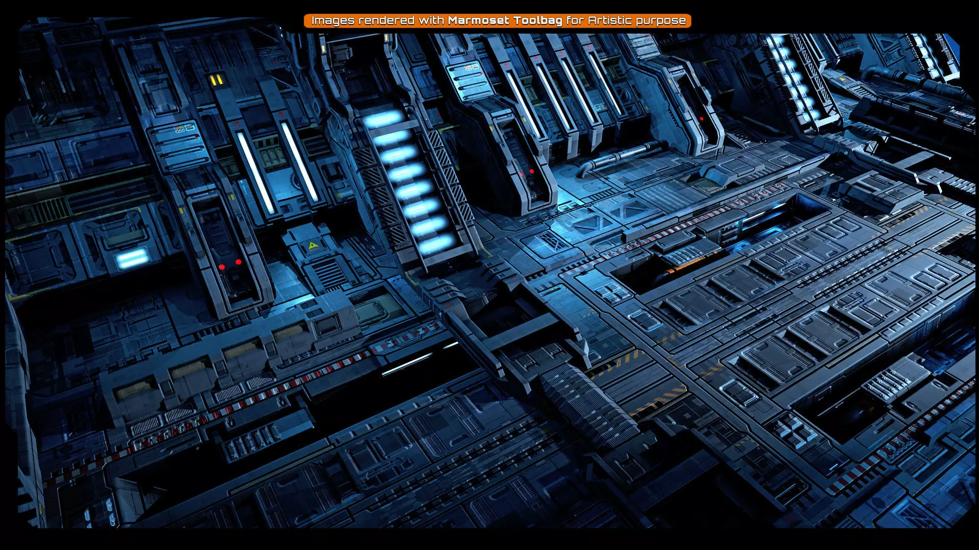 SF - Modular Hangar Low-poly 3D model_4