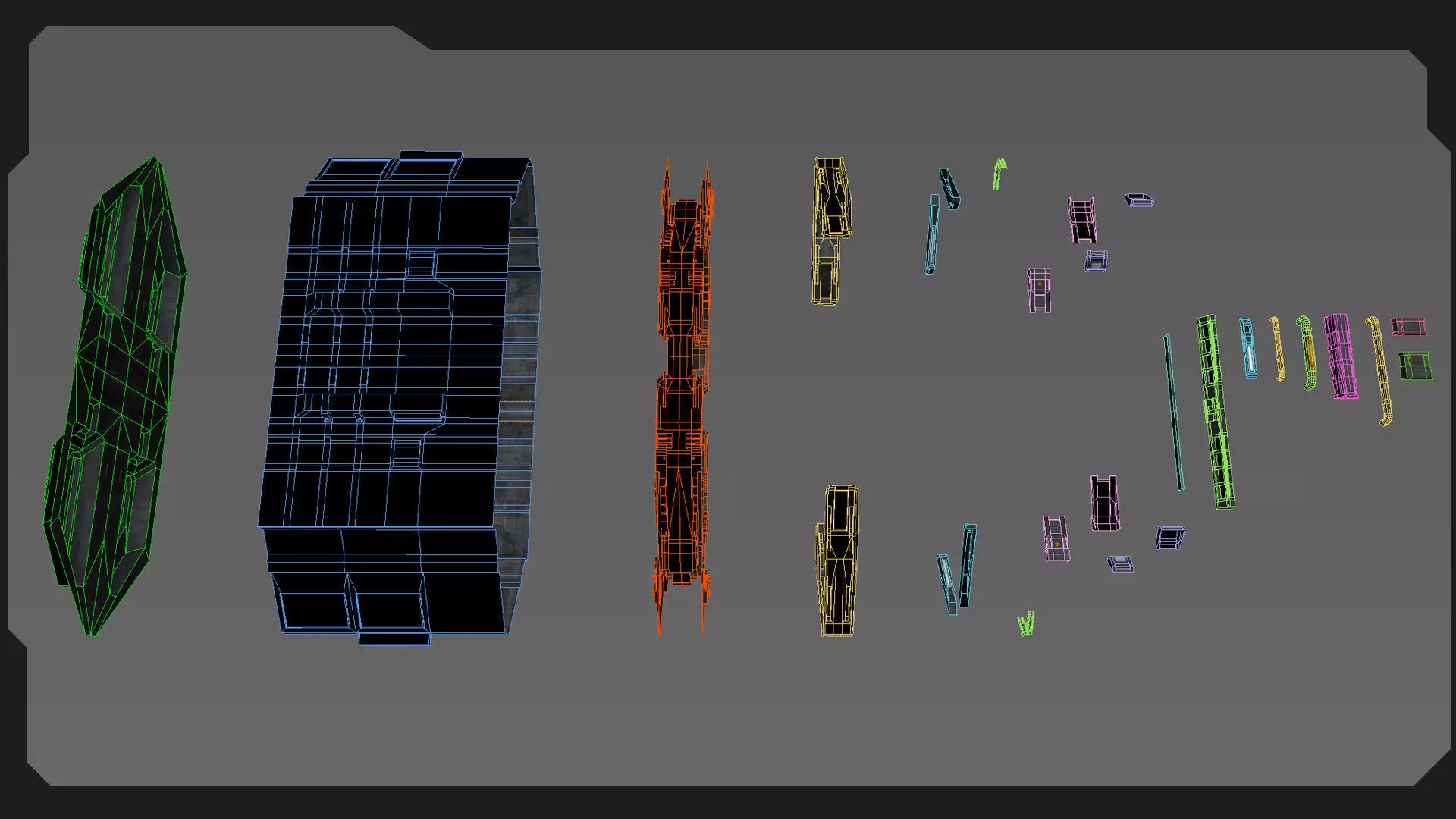 SF - Modular Hangar Low-poly 3D model_8