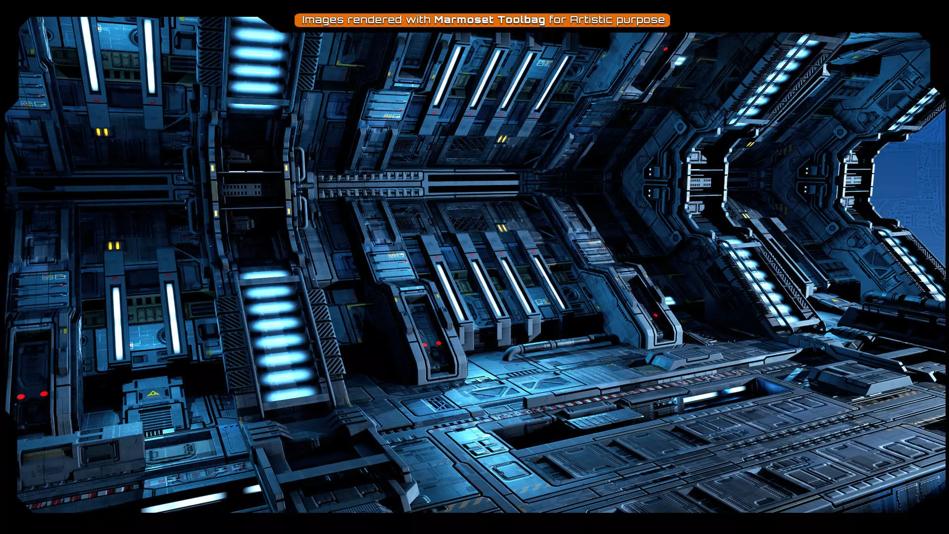 SF - Modular Hangar Low-poly 3D model_3