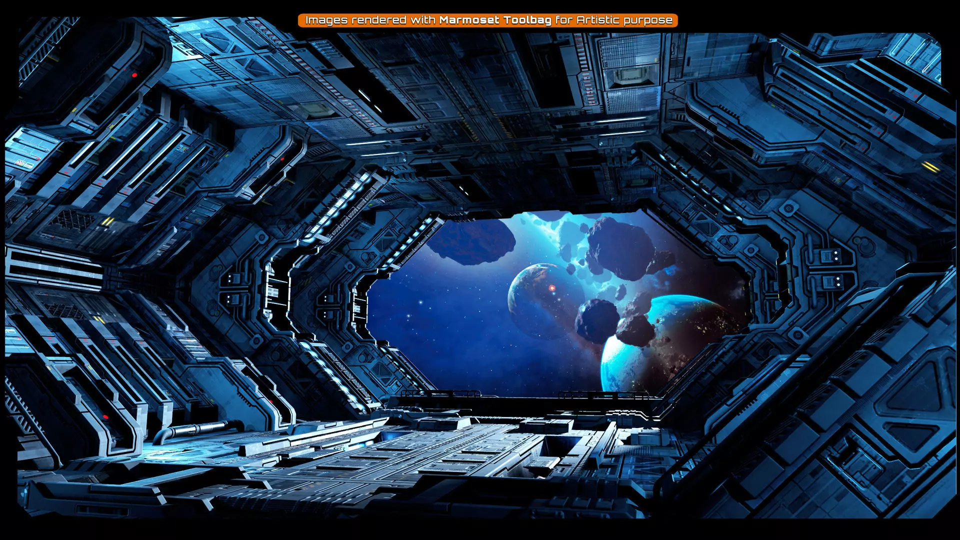 SF - Modular Hangar Low-poly 3D model_7