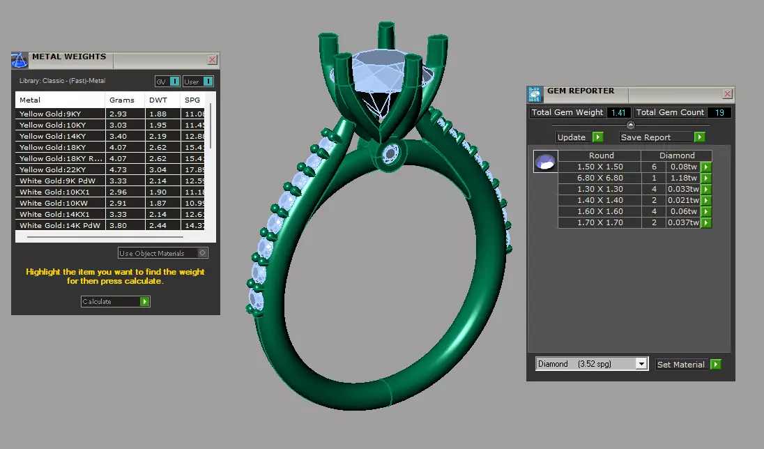 6 prongs cathedral ring 3D print model_5