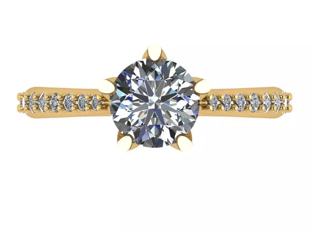 6 prongs cathedral ring 3D print model_2