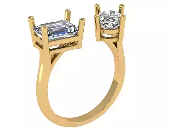 toi and moi ring  3D print model