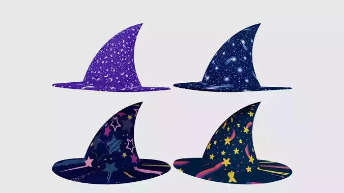 Merlin Wizard Hats 3D Models