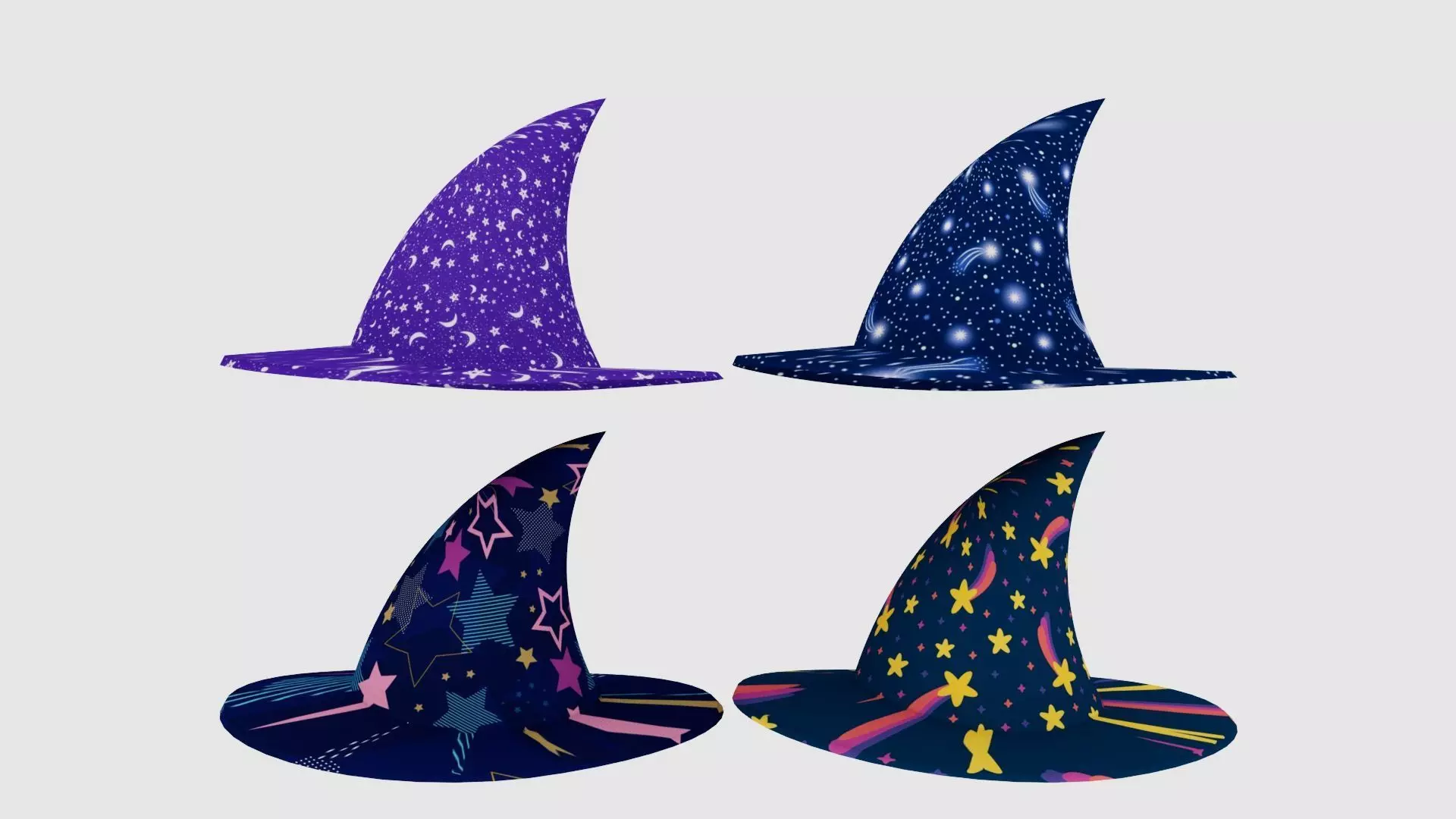 Merlin Wizard Hats 3D Models Low-poly 3D model_0