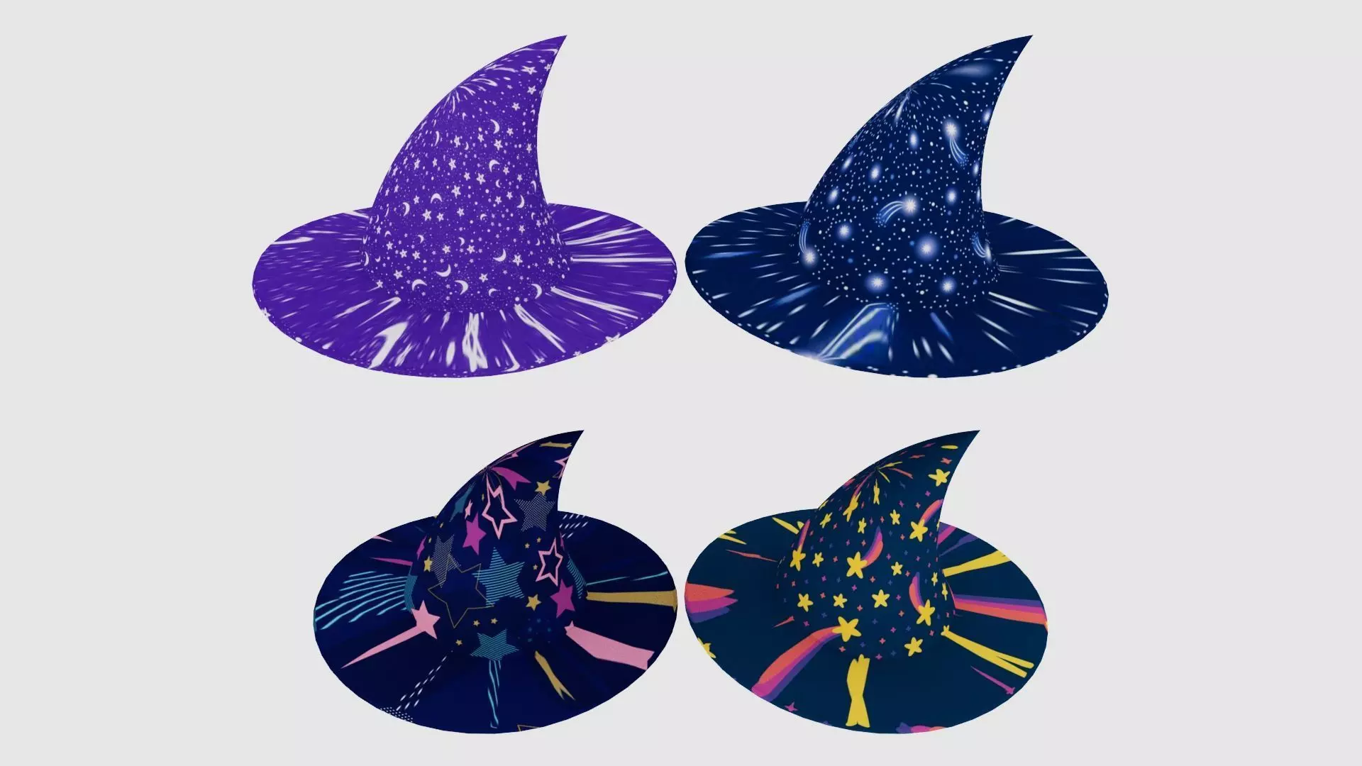 Merlin Wizard Hats 3D Models Low-poly 3D model_2