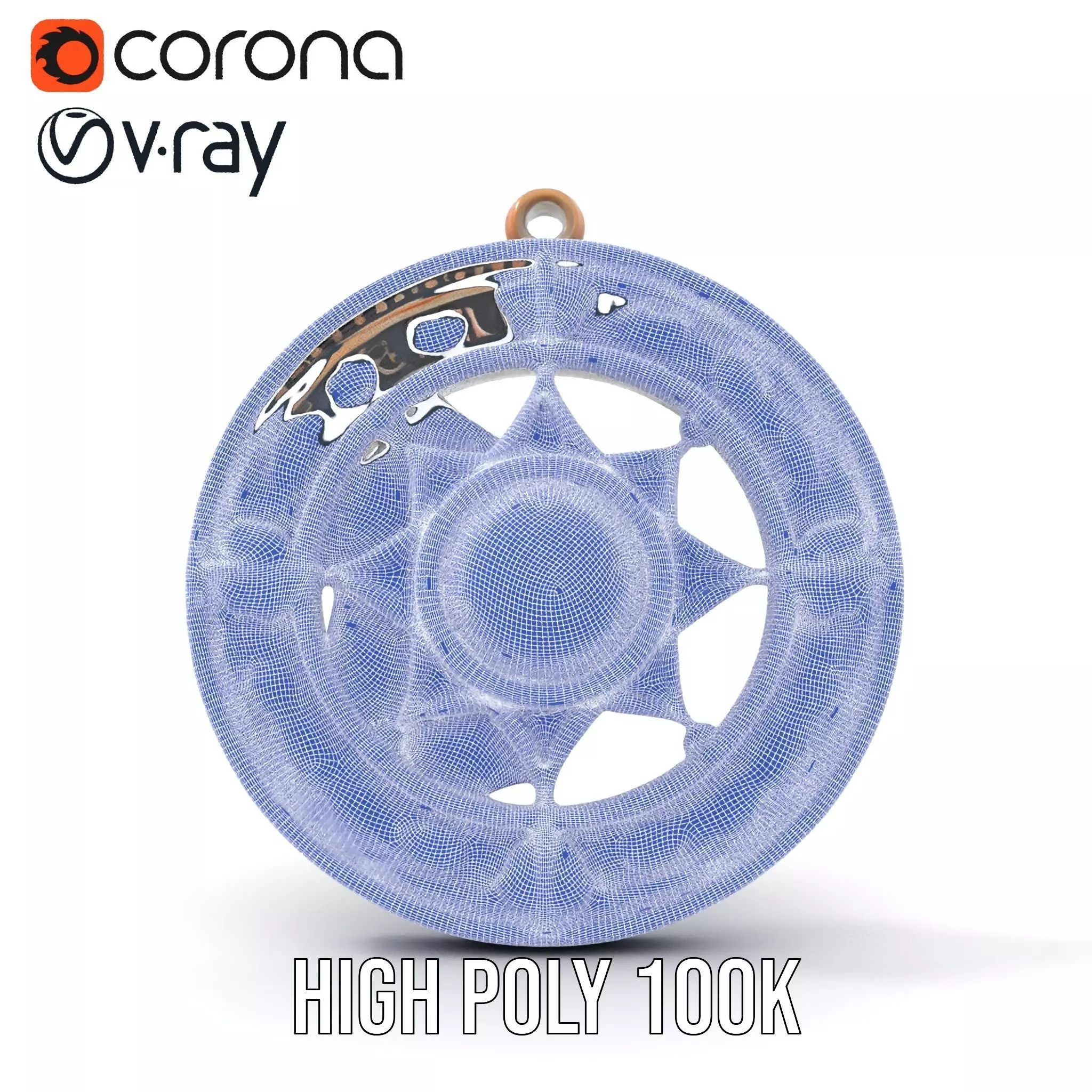 Antique Compass Amulet model pack Low-poly 3D model_34