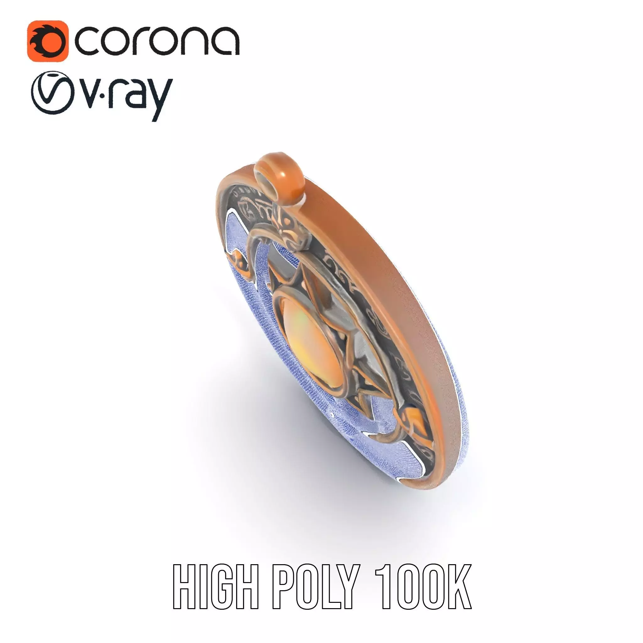 Antique Compass Amulet model pack Low-poly 3D model_31