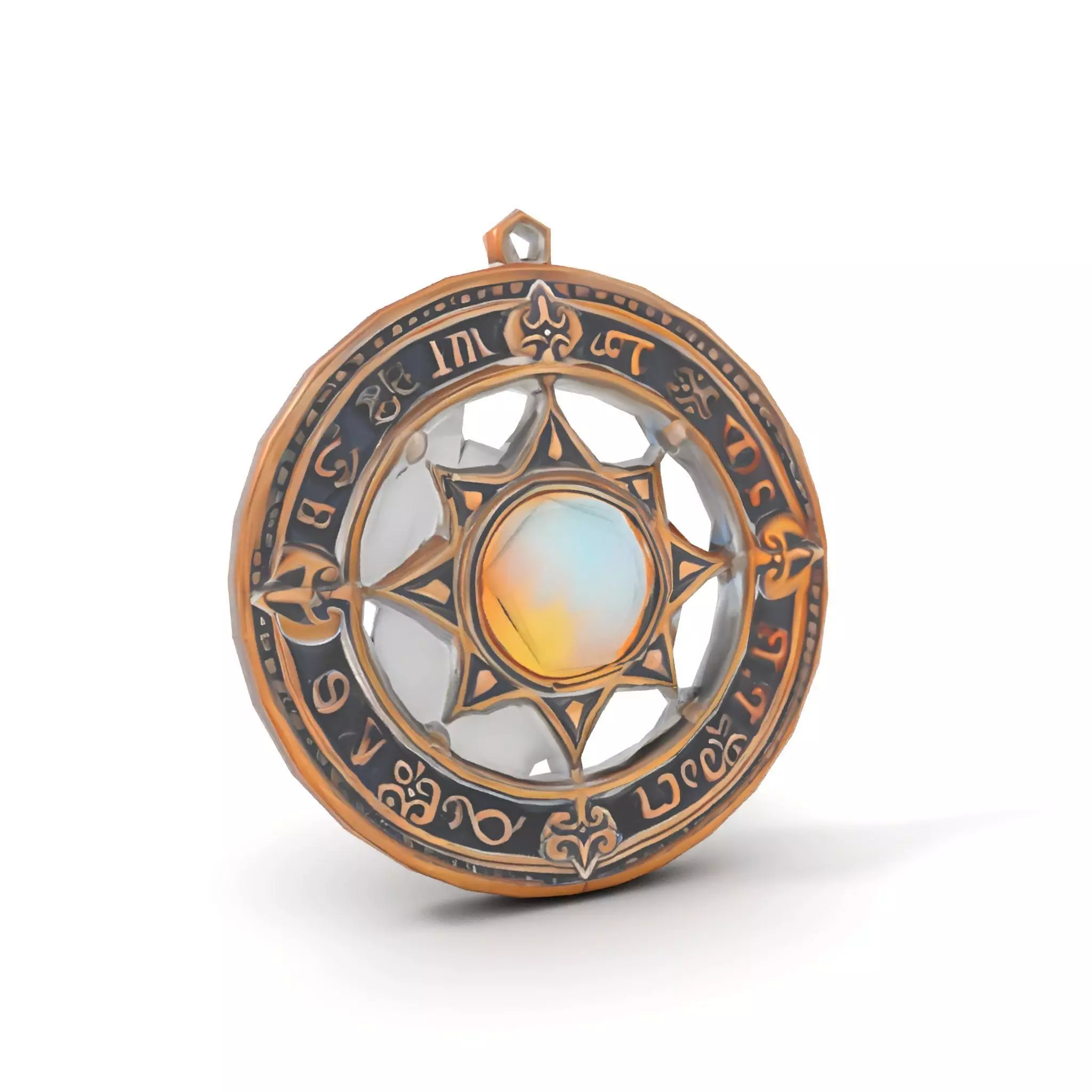 Antique Compass Amulet model pack Low-poly 3D model_7