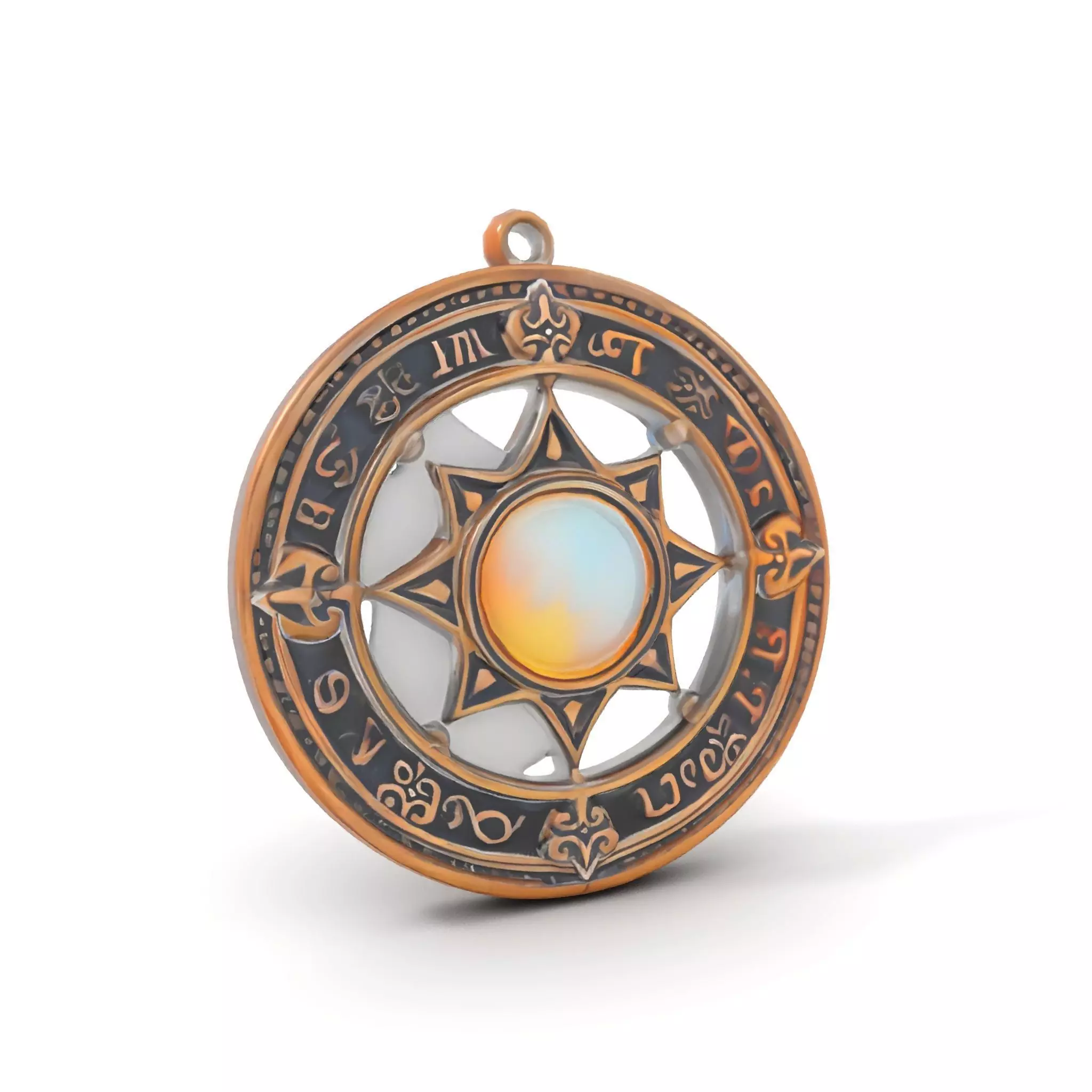 Antique Compass Amulet model pack Low-poly 3D model_5