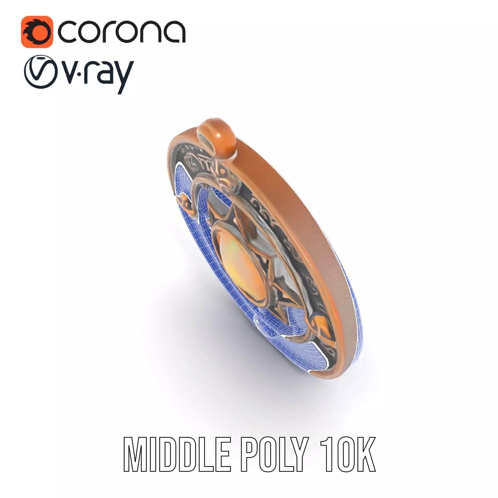 Antique Compass Amulet model pack Low-poly 3D model_17