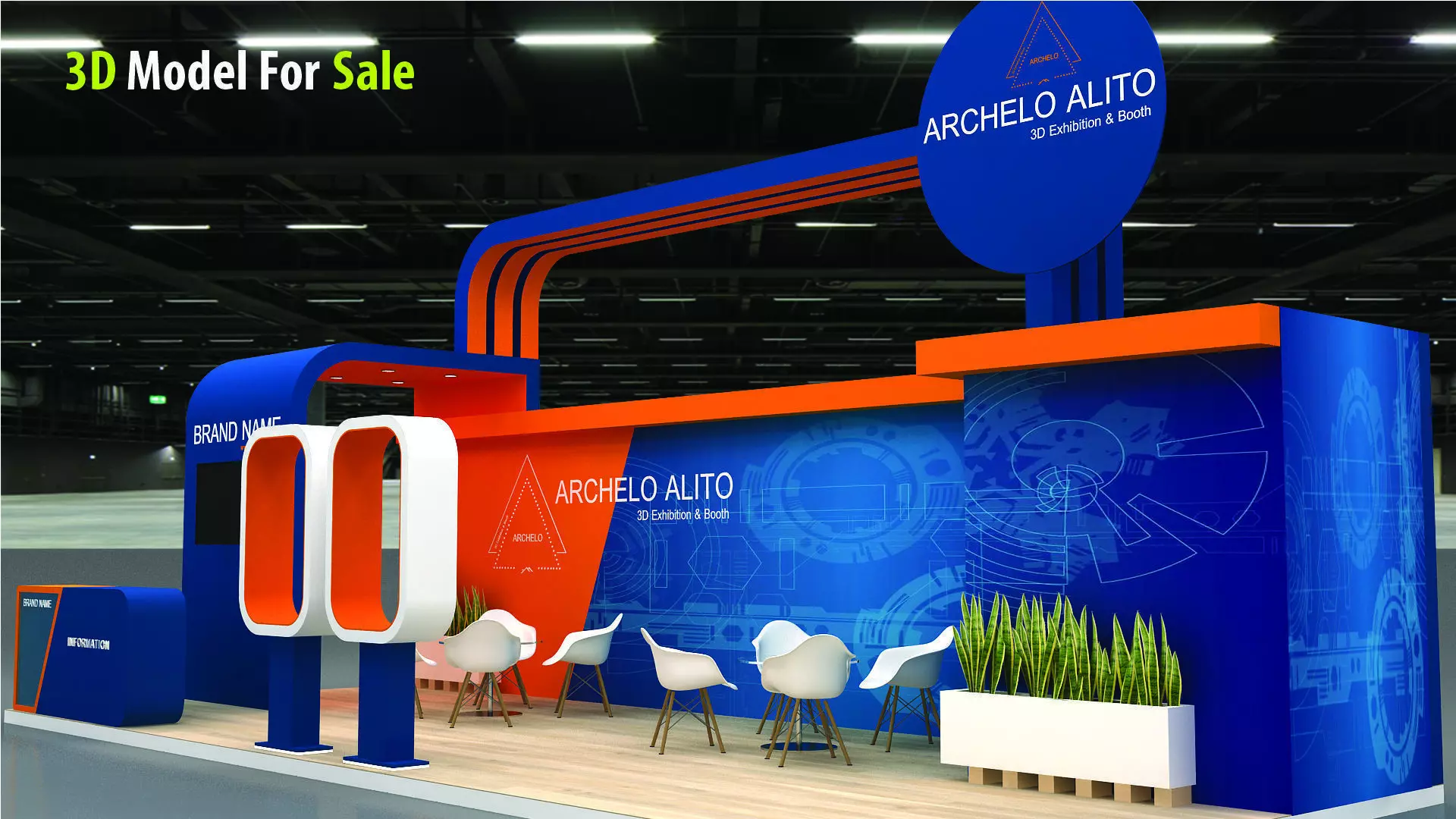 exhibition kiosk 3d model 3D model_0