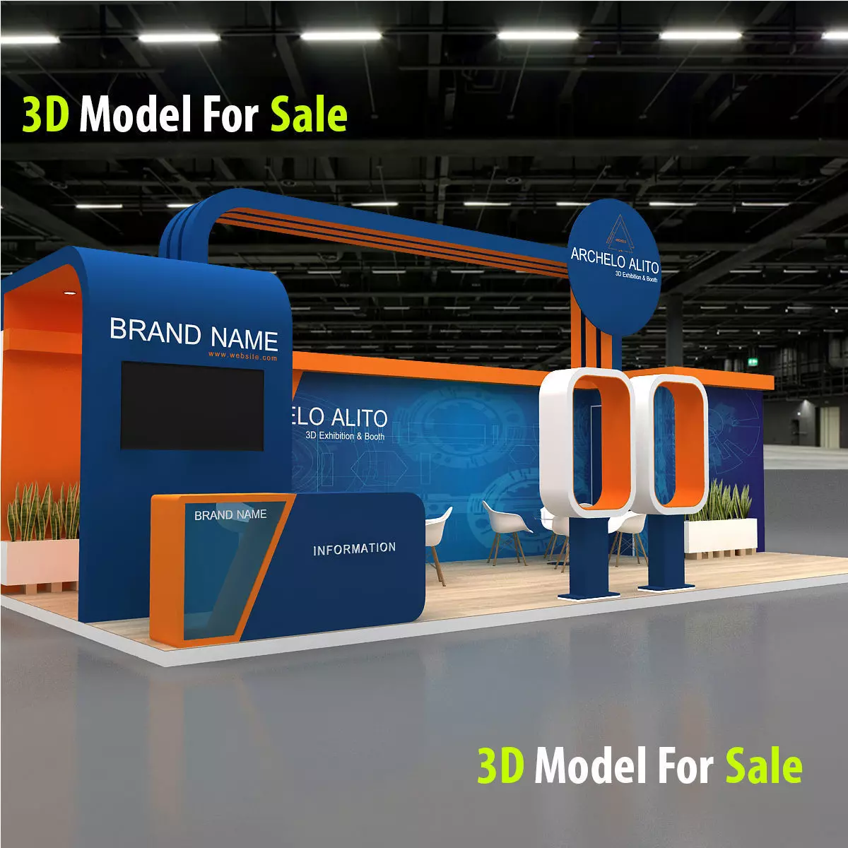 exhibition kiosk 3d model 3D model_2