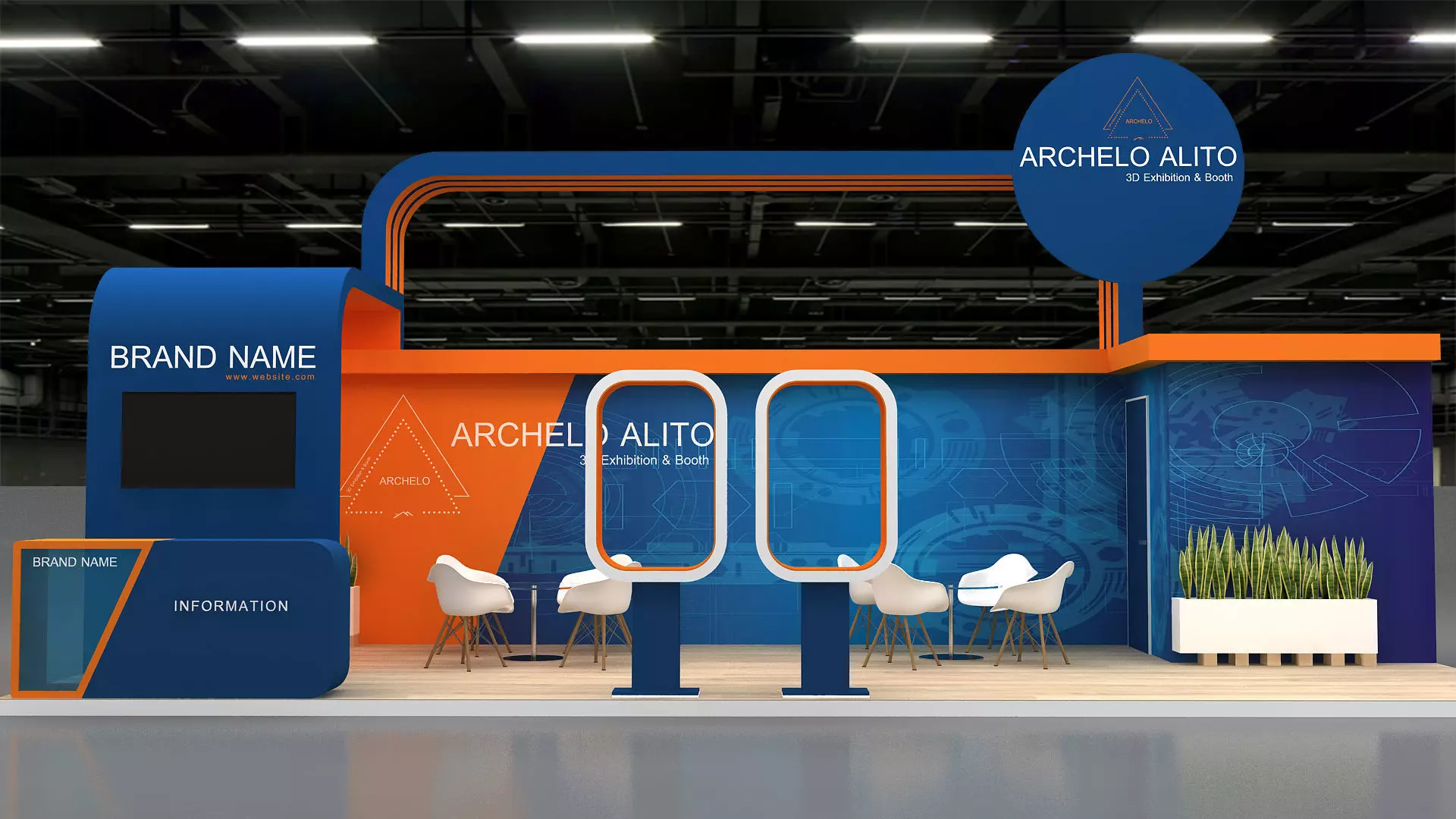 exhibition kiosk 3d model 3D model_5