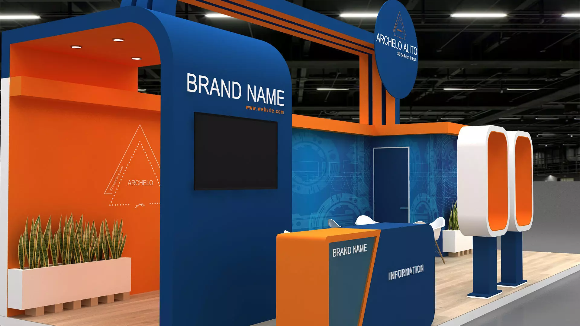 exhibition kiosk 3d model 3D model_4