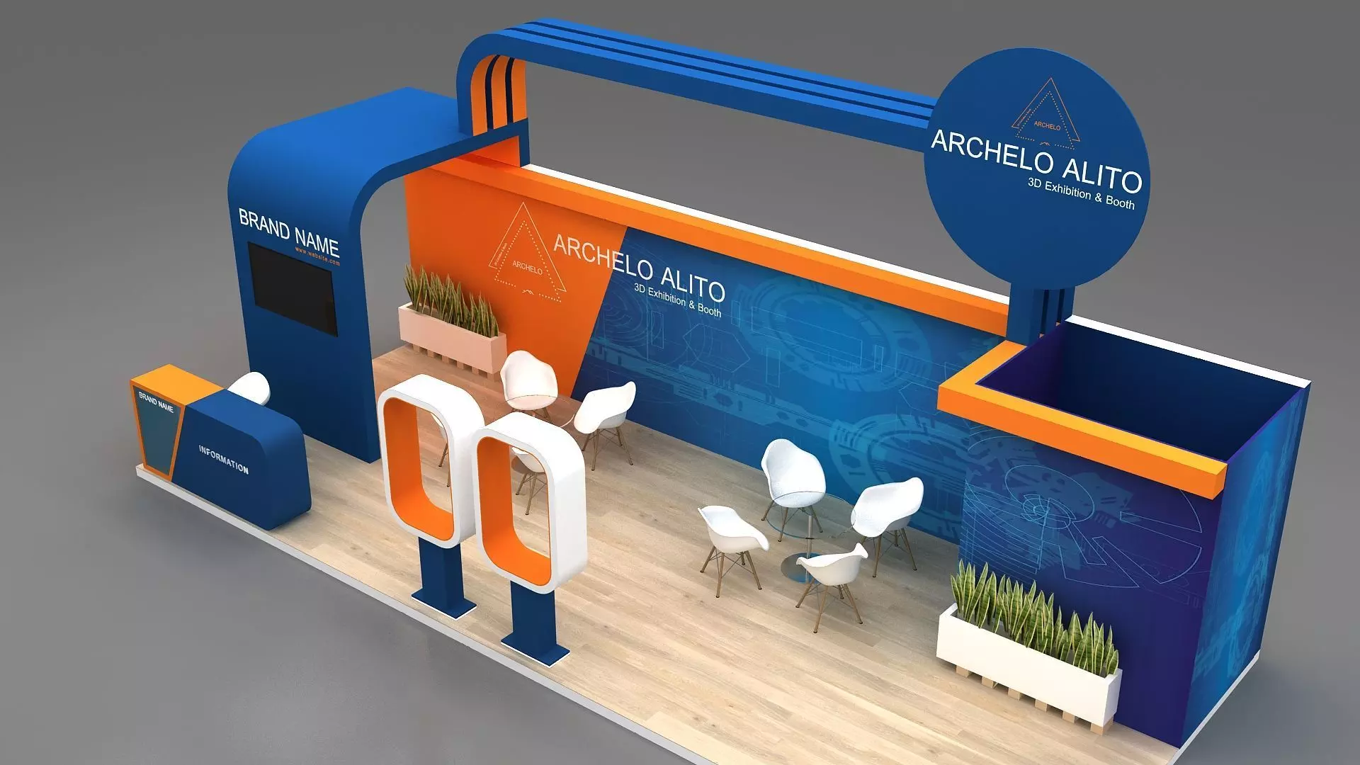 exhibition kiosk 3d model 3D model_7