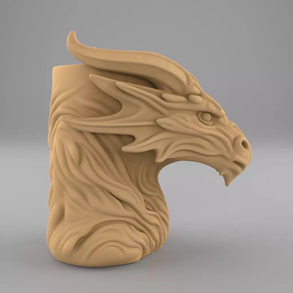Dragon Head Planter Urn STL Fantasy Candle Candy Dish File 3D print model_2
