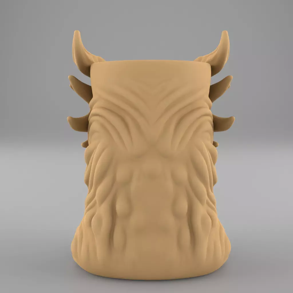 Dragon Head Planter Urn STL Fantasy Candle Candy Dish File 3D print model_3