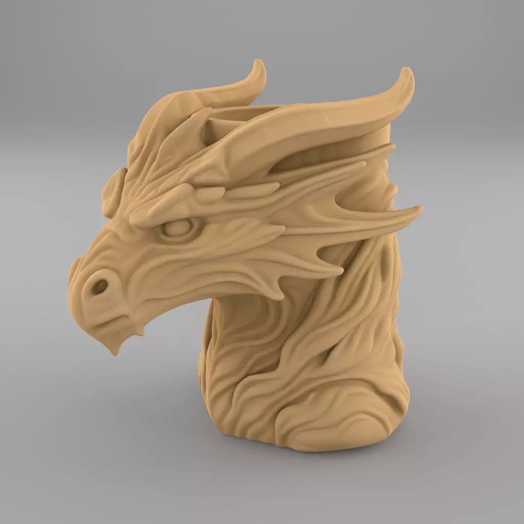 Dragon Head Planter Urn STL Fantasy Candle Candy Dish File 3D print model_0