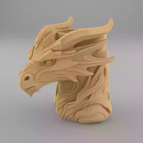 Dragon Head Planter Urn STL Fantasy Candle Candy Dish File