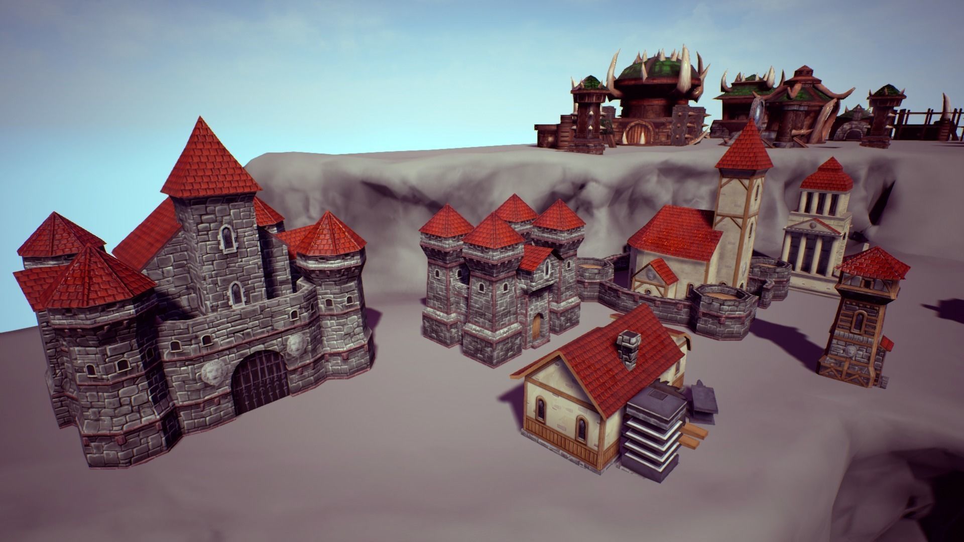 RTS Fantasy Buildings Low-poly 3D model_0